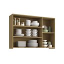 Ver imagem 3 de Armário Aéreo 3 Portas 120x83 cm Valência Amadeirado Claro 100% MDF Casamia