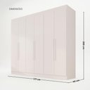 Ver imagem 3 de Guarda-Roupa Casal com 6 Portas e 2 Gavetas 177cm Multimóveis Branco