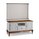 Ver imagem 1 de Conjunto Rack 60811m + Painel 50505 para Sala Pés Luiz Xv 1 Gaveta 2 Portas - Off White/imbuia