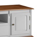 Ver imagem 3 de Conjunto Rack 60811m + Painel 50505 para Sala Pés Luiz Xv 1 Gaveta 2 Portas - Off White/imbuia