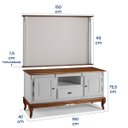 Ver imagem 6 de Conjunto Rack 60811m + Painel 50505 para Sala Pés Luiz Xv 1 Gaveta 2 Portas - Off White/imbuia