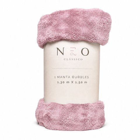 Manta Peseira para Cama Sofá Antialérgica Neo Bubbles Rosé 1,30x1,50m - Camesa