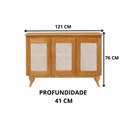 Ver imagem 4 de Buffet Aparador Tela 3 Portas Madeira Deltan Imbuia
