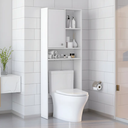 Ver imagem 2 de Armário para Banheiro sobre Vaso Sanitário 60cm 1 Porta 3 Nichos Branco - Mademóvel