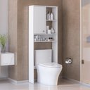 Ver imagem 4 de Armário para Banheiro sobre Vaso Sanitário 60cm 1 Porta 3 Nichos Branco - Mademóvel