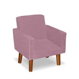 Mini Poltrona Cadeira Infantil Nina de Criança Suede Rosa Bebê Pés Palito - 2