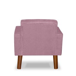 Mini Poltrona Cadeira Infantil Nina de Criança Suede Rosa Bebê Pés Palito - 4