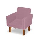 Ver imagem 5 de Mini Poltrona Cadeira Infantil Nina de Criança Suede Rosa Bebê Pés Palito