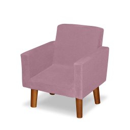 Mini Poltrona Cadeira Infantil Nina de Criança Suede Rosa Bebê Pés Palito - 5