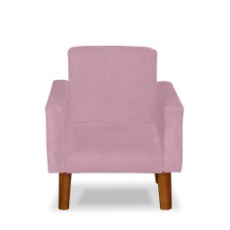 Mini Poltrona Cadeira Infantil Nina de Criança Suede Rosa Bebê Pés Palito - 1