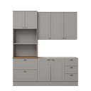 Ver imagem 7 de Cozinha Compacta Amy Casa 812 7 Portas 6 Prateleiras MDF 191.5cm Cinza