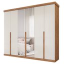 Ver imagem 2 de Guarda-Roupa Casal 267cm 6 Portas com Espelho 100% MDF Linhares Espresso Móveis Off White/Cinamomo
