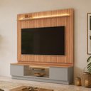 Ver imagem 4 de Rack para Sala com Painel para TV 75 pol LED 200cm Noble L05 Canela Gris Fosco - Lyam Decor