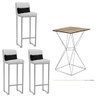 Kit Mesa Bistrô Lucca e 3 Banqueta Lucca Tampo Caramelo Ferro Cinza Sintético Branco e Almofada Cinz - 1