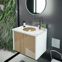 Ver imagem 1 de Gabinete Fenix Le Blanc 60cm Moderno Branco/Bege