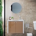 Ver imagem 2 de Gabinete Fenix Le Blanc 60cm Moderno Branco/Bege