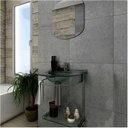 Ver imagem 1 de Conjunto de Banheiro com Lavabo e Espelho 50cm Cinza