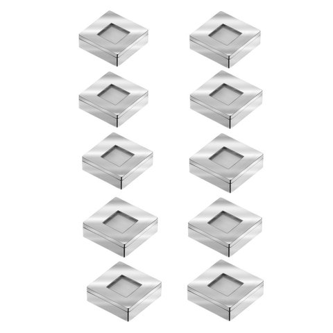 Kit 10 Spot Led Quadrado Sobrepor Embutir P/móveis Nichos:branco Frio/cromo