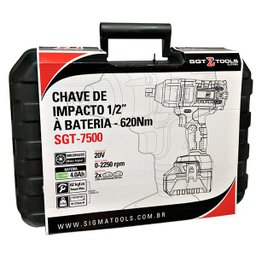 Chave de Impacto 1/2" À Bateria 620nm 20v/4ah com 2 Baterias - Sigma Sgt-7500 - 6