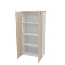 Ver imagem 1 de Cj. Armário Alto + Mesa Reta Pedestal 3 Gav. 30mm 1700x700 - Dubai/branco