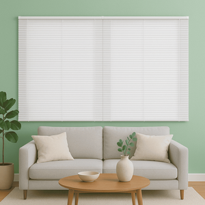 Persiana Horizontal Pvc 25mm Block Luxo 200larg X 160alt Branca (2 Pçs) - Quarto/sala/ Escritório/co