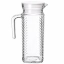 Ver imagem 2 de Jarra Firenze Vidro com Tampa Plastica Branca para Agua e Suco Decorada Porta Geladeira Incolor 1L