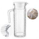 Ver imagem 3 de Jarra Firenze Vidro com Tampa Plastica Branca para Agua e Suco Decorada Porta Geladeira Incolor 1L