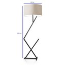 Ver imagem 2 de Luminária Abajur de Chão Bali Cúpula Cilíndrica e Pés de Ferro Preto