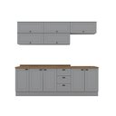 Ver imagem 3 de Cozinha Completa Modulada 8 Peças 100% MDF Americana 240cm com Amortecimento Cinza/Nature