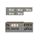 Ver imagem 6 de Cozinha Completa Modulada 8 Peças 100% MDF Americana 240cm com Amortecimento Cinza/Nature