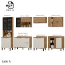 Ver imagem 3 de Cozinha Modulada Completa de Canto Lombardia Freijó Off White