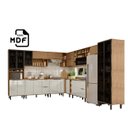 Ver imagem 2 de Cozinha Modulada Completa de Canto Lombardia Freijó Off White