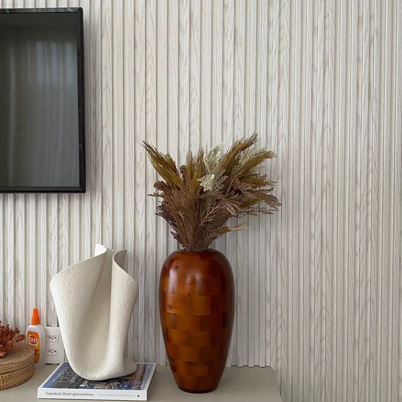 Kit 13 Painel Ripado Cor: Branco Wpc Interno Wave 2,90m X 15cm (0,43m²) - 12
