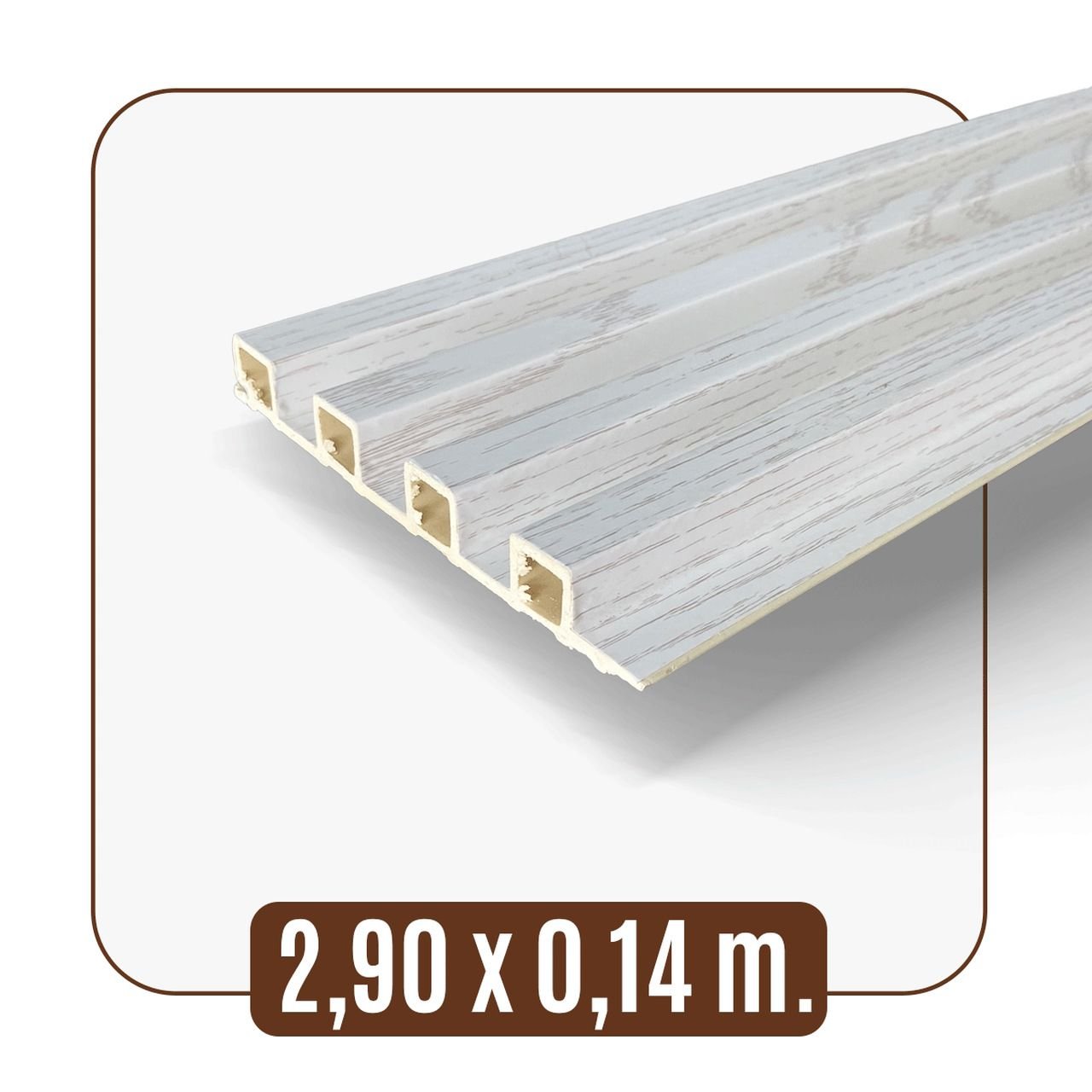Kit 13 Painel Ripado Cor: Branco Wpc Interno Wave 2,90m X 15cm (0,43m²) - 9