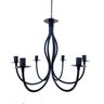 Lustre Luminária Ferro Teto Rústica Preto 6 Bocais MINAS ARTE PRÓPRIA lustre 6 bocais preto - 3
