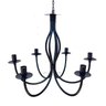 Lustre Luminária Ferro Teto Rústica Preto 6 Bocais MINAS ARTE PRÓPRIA lustre 6 bocais preto - 1