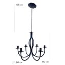 Ver imagem 2 de Lustre Luminária Ferro Teto Rústica Preto 6 Bocais MINAS ARTE PRÓPRIA lustre 6 bocais preto