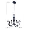 Lustre Luminária Ferro Teto Rústica Preto 6 Bocais MINAS ARTE PRÓPRIA lustre 6 bocais preto - 2