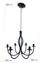 Ver imagem 2 de Lustre Luminária Ferro Teto Rústica Preto 6 Bocais MINAS ARTE PRÓPRIA lustre 6 bocais preto