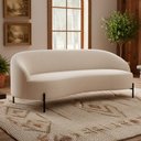 Ver imagem 2 de Sofá Pluma 2 Lugares 150cm Pés Preto Bouclé Off White - Sallar Home