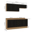 Ver imagem 3 de Cozinha Modulada 4 Peças 2 Aéreos e 2 Balcões com Tampo Conecta Frise Yescasa Cinamomo/Preto