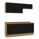 Ver imagem 2 de Cozinha Modulada 4 Peças 2 Aéreos e 2 Balcões com Tampo Conecta Frise Yescasa Cinamomo/Preto
