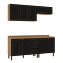 Ver imagem 6 de Cozinha Modulada 4 Peças 2 Aéreos e 2 Balcões com Tampo Conecta Frise Yescasa Cinamomo/Preto