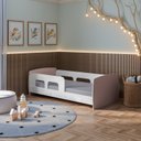 Ver imagem 1 de Cama Infantil Montessoriana Ninho Tamanho Mini Branco/Rosa