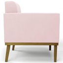 Ver mais imagens de Poltrona Decorativa Base Madeira Castanho Ana Suede Rosa Bebê - Ibiza