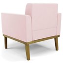 Ver imagem 6 de Poltrona Decorativa Base Madeira Castanho Ana Suede Rosa Bebê - Ibiza