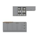 Ver imagem 4 de Cozinha Compacta 4 Peças com Balcão para Pia e Aéreo para Geladeira Americana