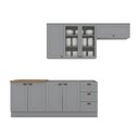 Ver imagem 4 de Cozinha Compacta 4 Peças com Balcão para Pia e Aéreo para Geladeira Americana