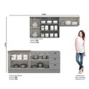 Ver imagem 4 de Cozinha Compacta 4 Peças 100% MDF com Balcão Pia e Tampo para Cooktop Cinza/Nature Americana