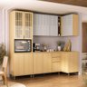 Cozinha Compacta de Canto 100 Mdf 5 Peças com Tampo e Espaço Micro-ondas 236cm Aura Luciane Móveis - 2